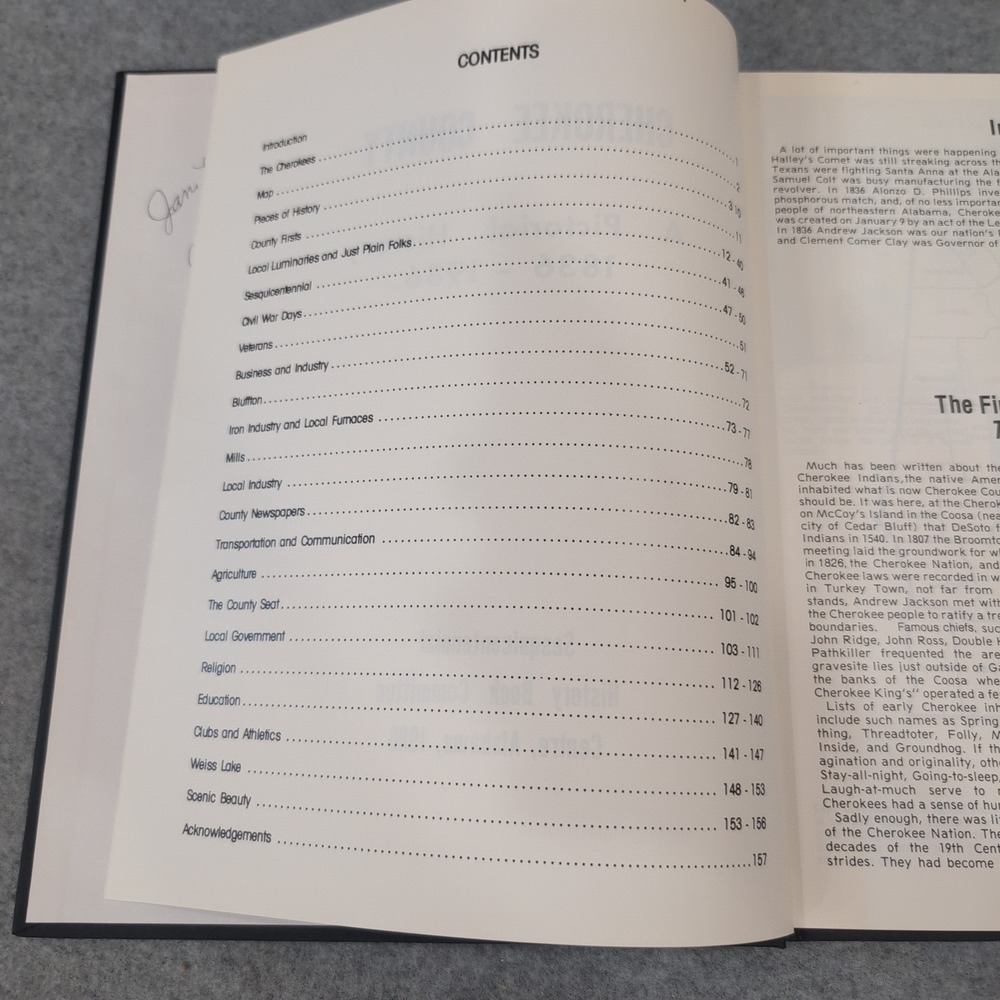 Cherokee County Alabama A Pictorial History 1836-1986 Hardcover Book Centre - Picture 3 of 6